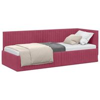 estructura de cama en esquina rojo vino 80 cm x 200 cm vidaxl