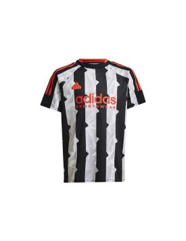 Camiseta adidas Tiro Infantil Negro/Blanco