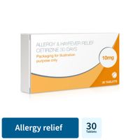 allergy  hayfever relief cetirizine 30 days