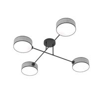lampara de techo lorix grisnegro 4 luces