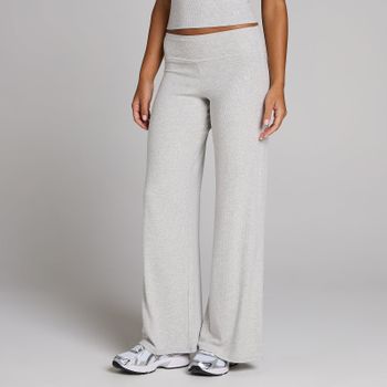 Mallas acanaladas de pierna ancha para mujer de MP - Gris moteado - M