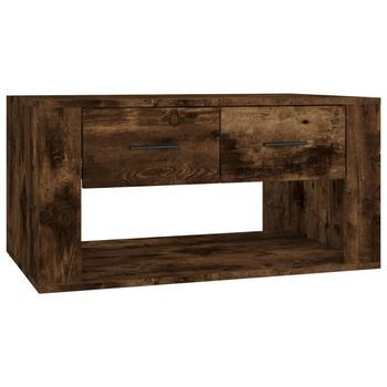 Mesa De Centro，mesa Auxiliar，mesa De Café Madera Contrachapada Roble Ahumado 80x50x40 Cm