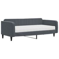 sofa cama con colchon terciopelo gris oscuro 100x200 cm