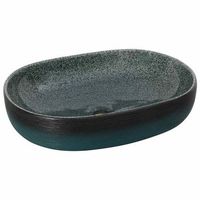 lavabo sobre encimera ovalado ceramica turquesa 59x40x14 cm vidaxl