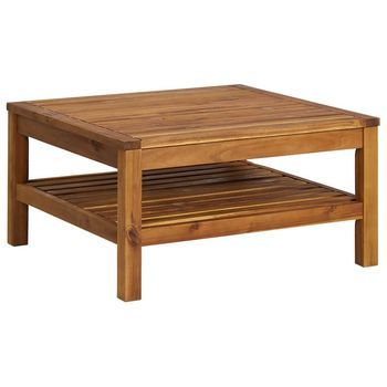 Mesa De Centro 65x65x35 Cm Madera De Acacia Con Acabado Al Aceite - Marrón