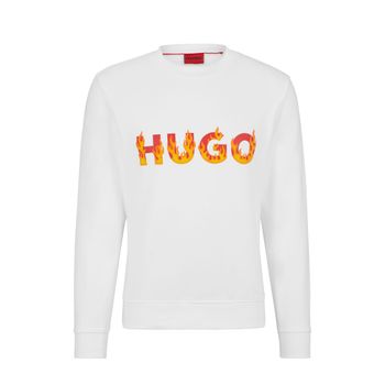 HUGO Sudadera de felpa de algodón Blanca 50504813-100