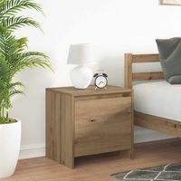 mesa de noche - mueble de dormitorio - madera de ingenieria - roble artesanal 45x34x445cm