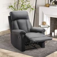 sillon reclinable de acero mdf pu espuma homcom 80x97x107 cm-negro