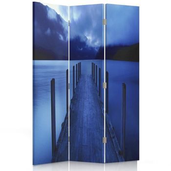 Biombo Blue Lagoon - Separador De Ambientes Cm. 110x150 (3 Paneles)
