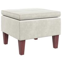 taburete con patas de madera terciopelo crema vidaxl