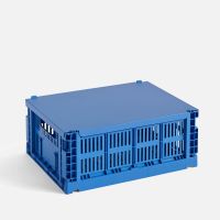 hay colour crate lid - medium - electric blue