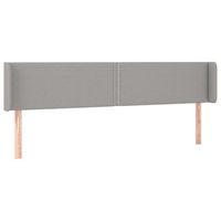 cabecero cama mueble de dormitorio con led de tela claro 203 x 16 x 7888 cm gris m020000667