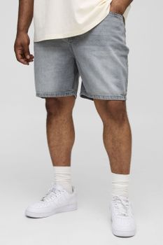 Pantalón Corto Plus Vaquero Holgado Sin Tratar, Gris