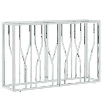 Mesa Consola Acero Inoxidable Y Vidrio 110x30x70 Cm Vidaxl
