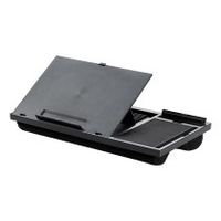 soporte de ordenador portatil q-connect ancho para portatil movil raton hasta 17 ajustable 7 angulos diferentes color negro