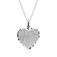 cadena de corazon grabable de plata 925 con circonita cubica