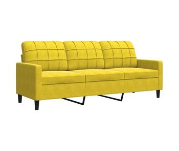 Vidaxl sofá de 3 plazas terciopelo amarillo 180 cm