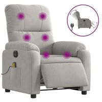 sillon de salon  silla  sillon reclinable masaje electrico tela microfibra gris claro