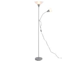 homcom lampara de pie lampara de salon con 2 cabezas casquillo e27 y e14 base de metal dim o28 x 1795h cm
