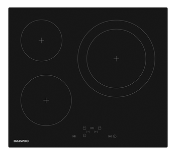 VITROCERAMICA INDEPENDIENTE RADIANTES DAEWOO BH6VTF26BNL-ES 3 ZONAS COCCION ANCHO 60 CM