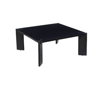 Mesa de centro exótica cuadrada de madera maciza negro - 80x80x36 cm