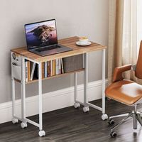 escritorio plegable de mdf acero homcom 80x50x75 cm natural