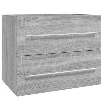 Mueble De Lavabo Madera Contrachapada Gris Sonoma 60x38,5x48 Cm Vidaxl