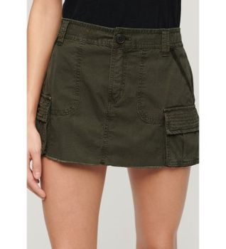 Superdry para mujer. W7210305A Falda Utility Parachute verde (XS), Casual, Algodón
