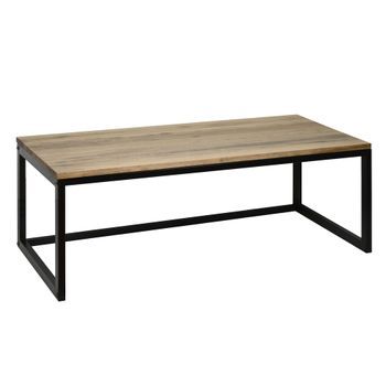 Mesa Centro Eco Three 70x45x40cm Negra En Madera Maciza De Pino Acabado Vintage Estilo Industrial Box Furniture