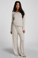 hunkemoller pantalon de pijama rayas jersey gris
