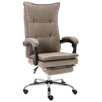 Silla De Oficina De Tela Gris Taupé Vidaxl