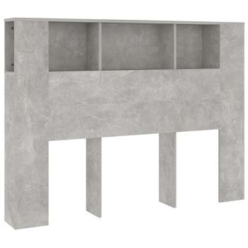 Mueble Cabecero Gris Hormigón 140x18,5x104,5 Cm Vidaxl