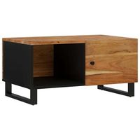 mesa de centro madera maciza acacia y contrachapada 80x50x40 cm vidaxl