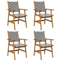 sillas de jardin 4 uds  silla de exterior  sillon madera maciza de acacia