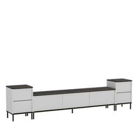 mueble tv imaj blanco negro oro