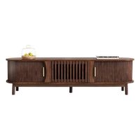 mueble de tv de 165 cm - mueble de salon con puerta corredera - tv de 65 pulgadas - marron