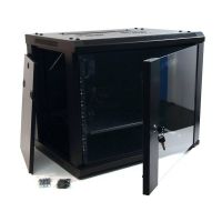 powergreen armario rack mural 19 9u 600x600mm  termostato  2 ventiladores  1 bandeja fija