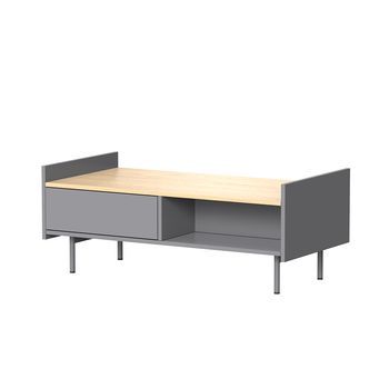 Mesa De Centro Velina 100 X 50 Cm Con 2 Cajones Vicco
