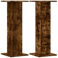 soportes para plantas 2 uds madera roble ahumado 30x30x80 cm vidaxl