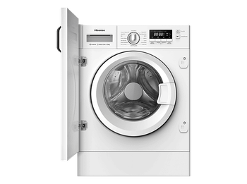 Lavadora secadora integrable - Hisense WD3M841BWIES , 8 kg /6 kg, 19 programas, Lavado Secado 1h, Inverter, Sin Panelar