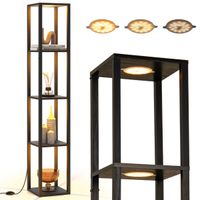 costway lampara de pie con estantes de 4 niveles luz led con 3 intensidades y interruptor de pie para dormitorio estar 29 x 29 x 165 cm negro