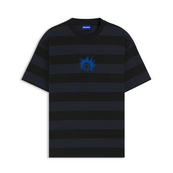 Hugo Blue Camiseta de algodón con rayas 50543929-001