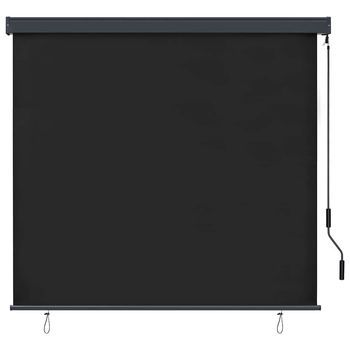 Estor Enrollable Rayado Antracita 180 X 250 Cm Tela Y Aluminio