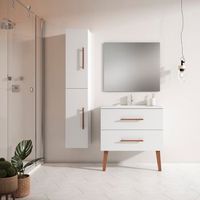mueble fusta 80 cm 2c blanco mate pack mueble  lavabo