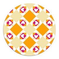 alfombra vinilica crema 150x150cm agatha hidraulico baldosas corazones ladeados