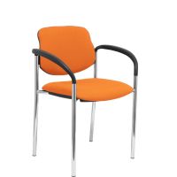 piqueras y crespo villalgordo silla fija bali naranja chasis con brazos cromo