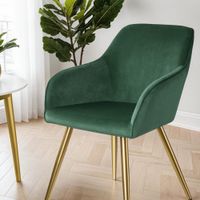 2 sillas de comedor aterciopeladas 58 x 62 x 82 cm verde oscurodorado