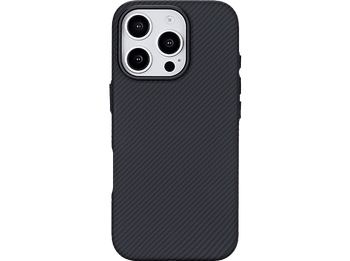 Funda móvil - ISY ISC 3744, Compatible con iPhone 16 Pro, Resistente a golpes, Negro Carbón