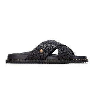 Carmela para mujer. 16305301-NEGRO Sandalias de Piel 163053 negro (36), Plano, Ninguno, Casual