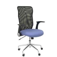 silla de oficina minaya respaldo malla negro asiento bali azul claro